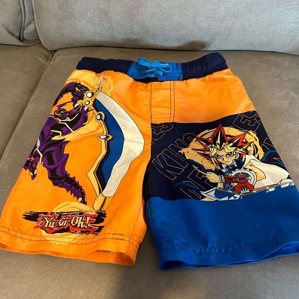 Vtg 1996 Yu-Gi-Oh! Boys Youth Swim Shorts Waist Size 4-5 0163